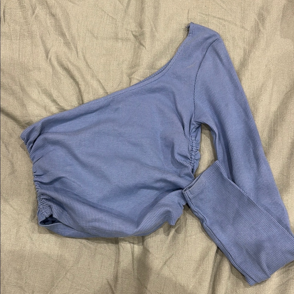 3/$20 Zara One-Shoulder Blue Top